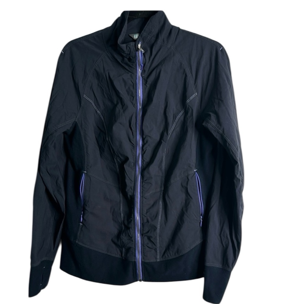 Title nine navy blue zip up hiking jacket activewear size large